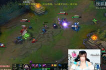 lol美女虎牙沙拉直播：中单卡萨丁暴走三杀