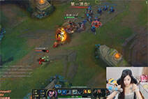 lol女神直播：沙拉中单亚索 无缝连E2秒3连杀