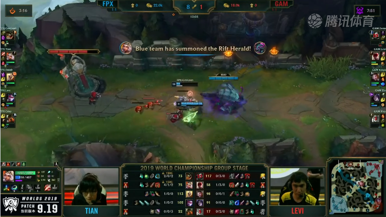 <b>S9小组赛第四日 FPX vs GAM</b>