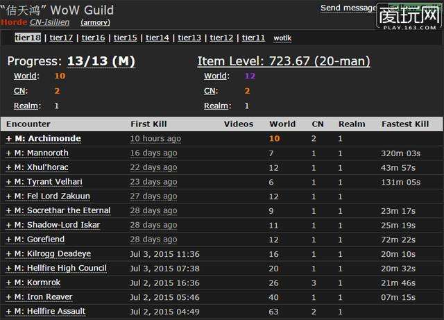 魔兽6.2亚洲首杀战报：韩国公会拿第一