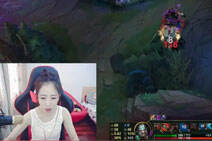 lol女神祝小月直播：无敌蛮王两刀一人头