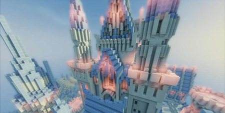 我的世界冰晶闪耀的寒极冰城堡设计图赏