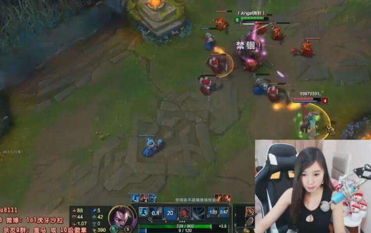 lol女神直播：沙拉中单亚索 再来吊打妖姬一次