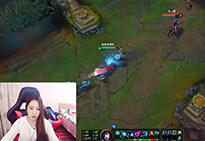lol女神直播：祝小月中单狐狸 开大人头就到手