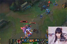 lol美女直播：董月月打野盲僧 两脚踢爆一个C位