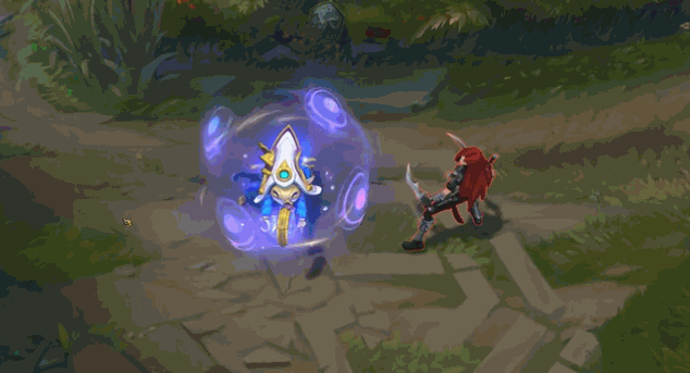 璐璐的e技能护盾变为蓝色,使用在敌人身上后,敌人会爆发出蓝色的