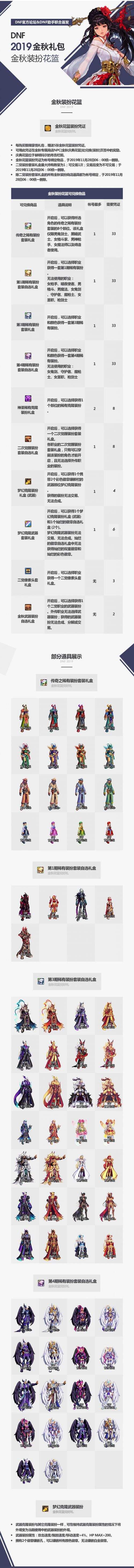 DNF2019国庆套爆料 金秋礼包角色装扮曝光