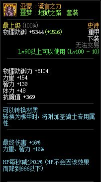 DNF噩梦地狱之路100级史诗重甲套装介绍