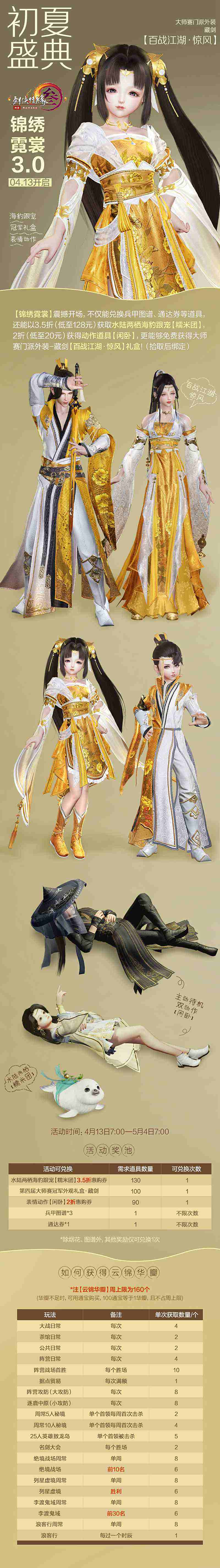 藏剑大师赛外观来了 《剑网3》“锦绣霓裳”活动开启 