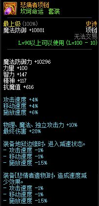 DNF坎坷命运套装属性介绍 100级史诗轻甲