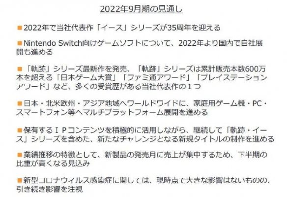 Falcom公开20-21年度财报 《轨迹》系列销量超600万