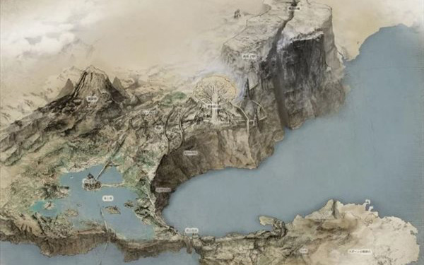 疑似《艾尔登法环》早期概念图泄露 古老的世界地图