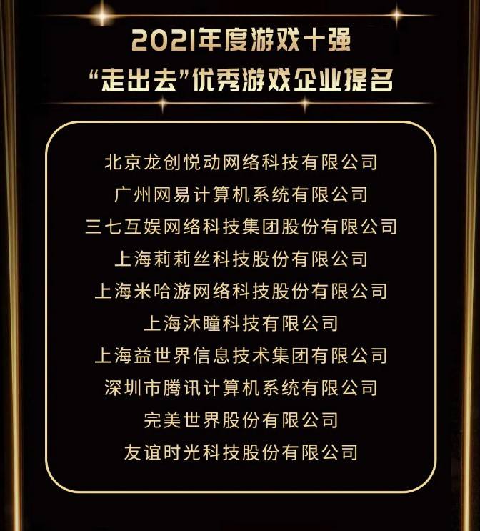 游戏工委2021年度十强游戏提名公布：《原神》上榜