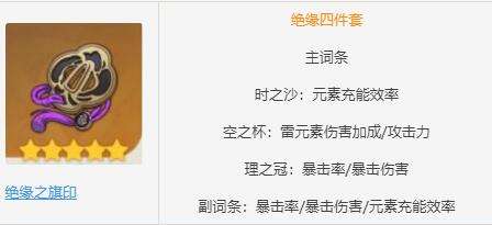 原神雷电将军最强圣遗物搭配 雷电将军阵容搭配