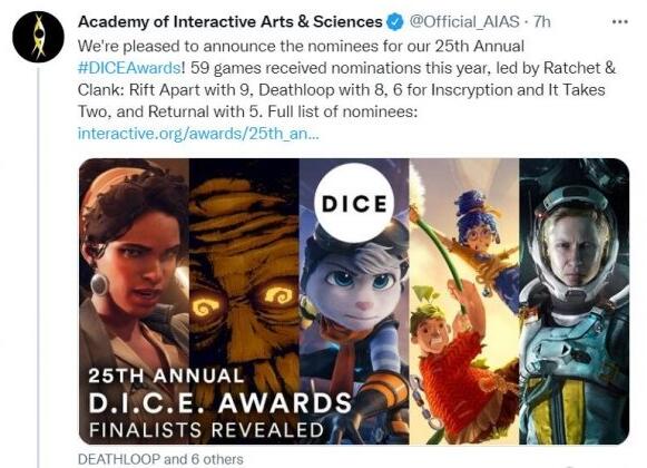DICE游戲大獎提名公布!《瑞奇與叮當》獲9項提名領跑