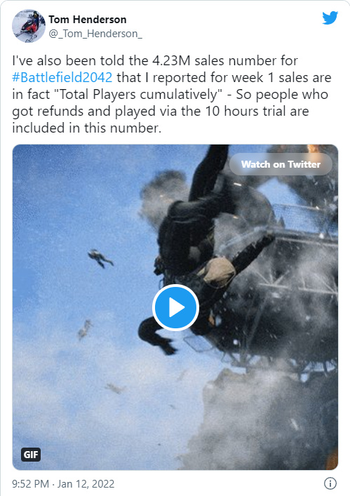 爆料:《战地2042》首周销量实际并没有那么多
