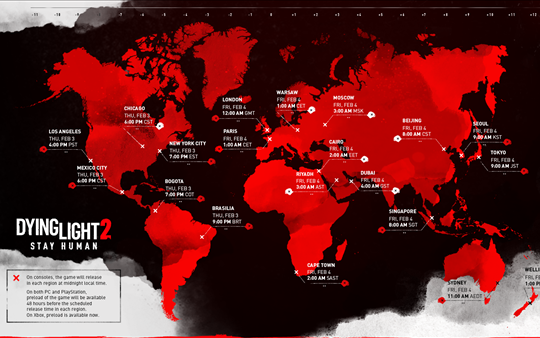 《消逝的光芒2》全球解锁时间表 国区待2月4日早8点