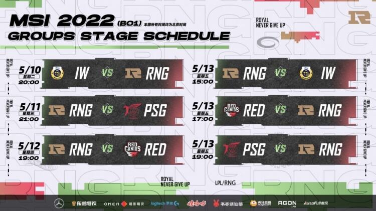 LOL每日报：MSI小组赛RNG赛程一览 sofm遭外服主播嘲讽
