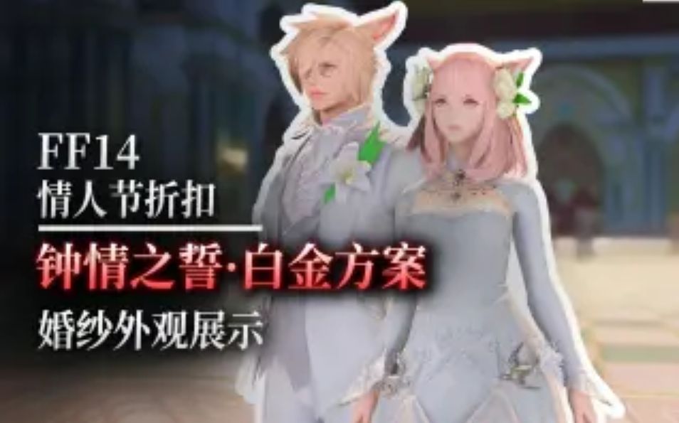 FF14钟情之誓白金方案外观演示 白金方案婚纱外观一览