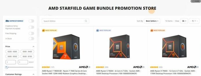 《星空》游戏加AMD产品促销捆绑包 美国电商新蛋网偷跑宣传