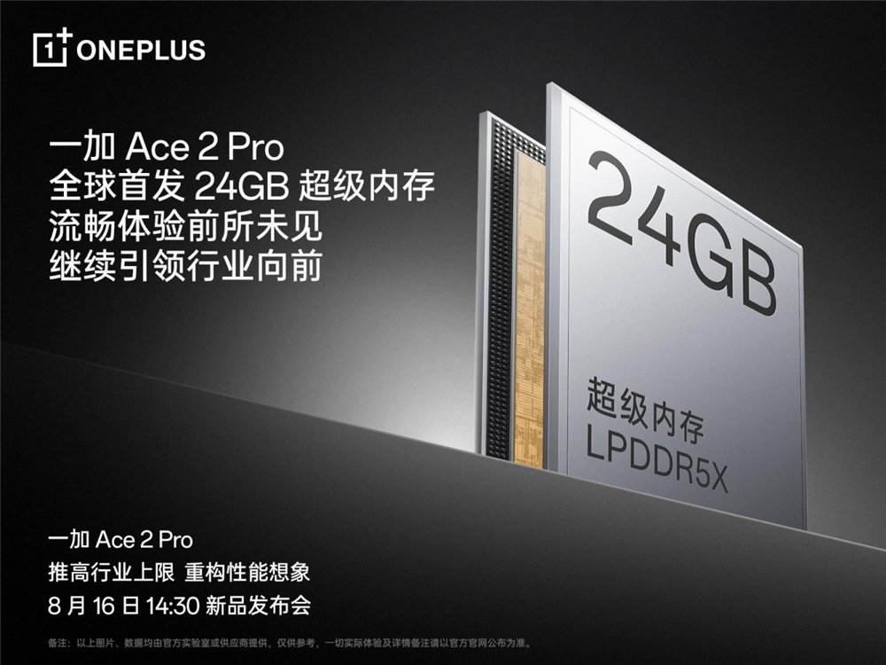 全球首发 24GB 超级内存 一加 Ace 2 Pro 再造