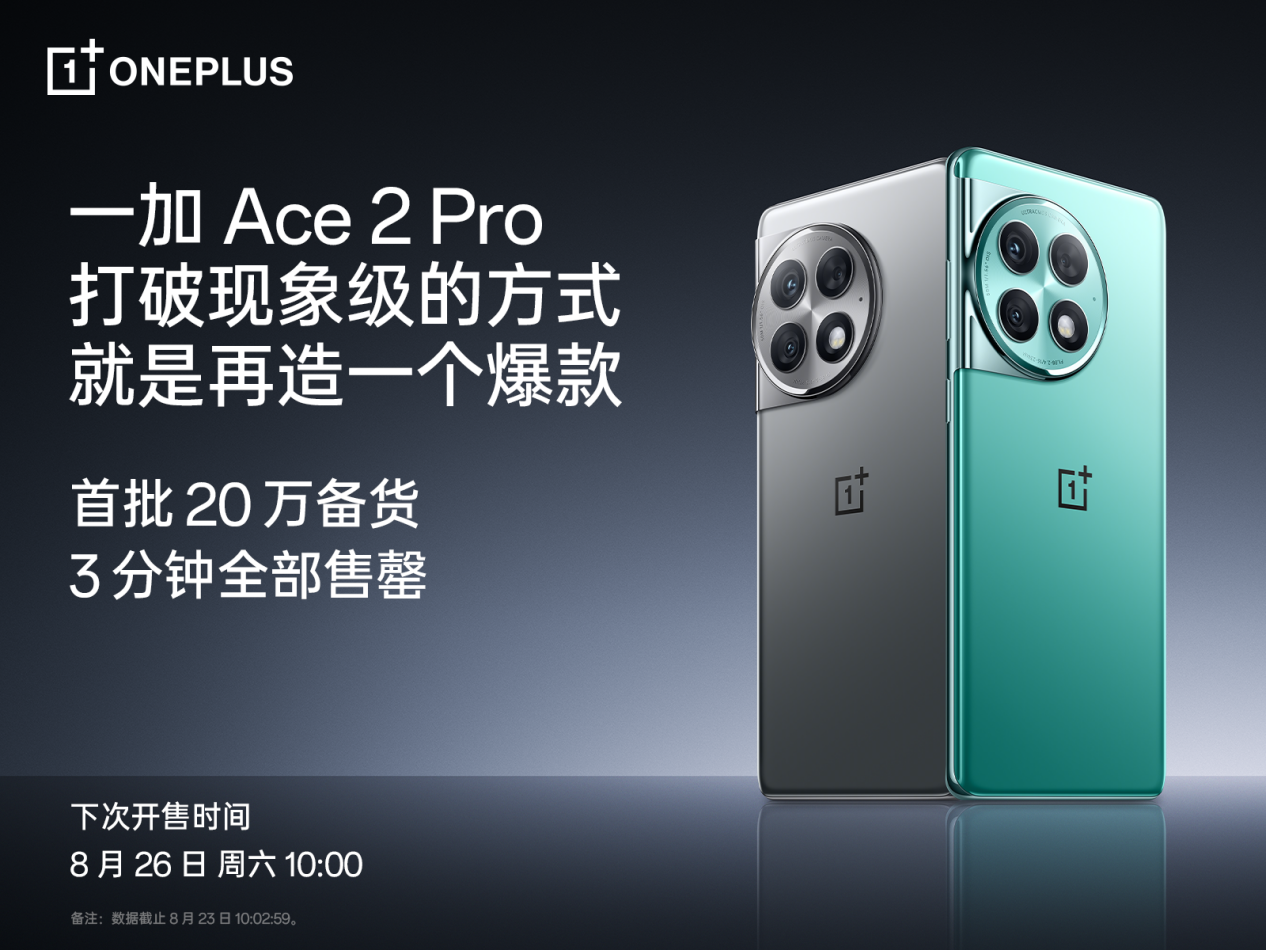 一加 Ace 2 Pro 首销即爆，首批 20 万台备货 3