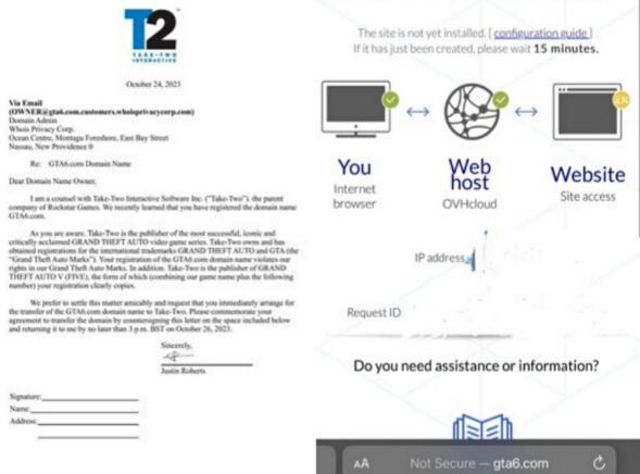 才发现GTA6.com域名被注册 Take-Two发律信函