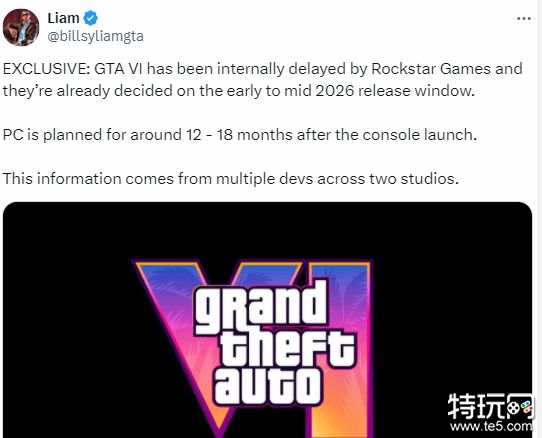 GTA6被爆跳票，PC版比主机版延后一年上市